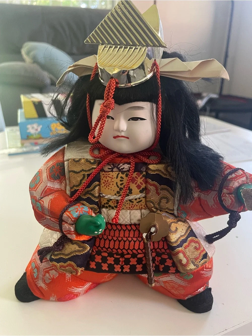 Traditional Japanese Doll in Red and Gold - Kids Toys